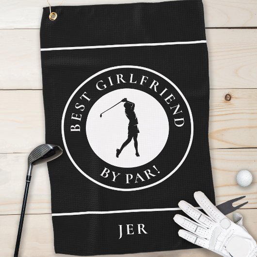 Golfer Best Vriendin by Par Monogram Sport Black Golfhanddoek