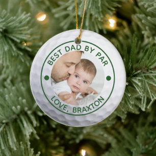 Golfer BESTE DAD VAN PAR Foto Golf Ball Keramisch Ornament