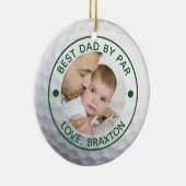 Golfer BESTE DAD VAN PAR Foto Golf Ball Keramisch Ornament (Rechts)