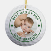 Golfer BESTE DAD VAN PAR Foto Golf Ball Keramisch Ornament (Voorkant)