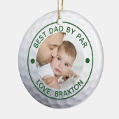 Golfer BESTE DAD VAN PAR Foto Golf Ball Keramisch Ornament (Links)