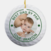Golfer BESTE DAD VAN PAR Foto Golf Ball Keramisch Ornament (Achterkant)