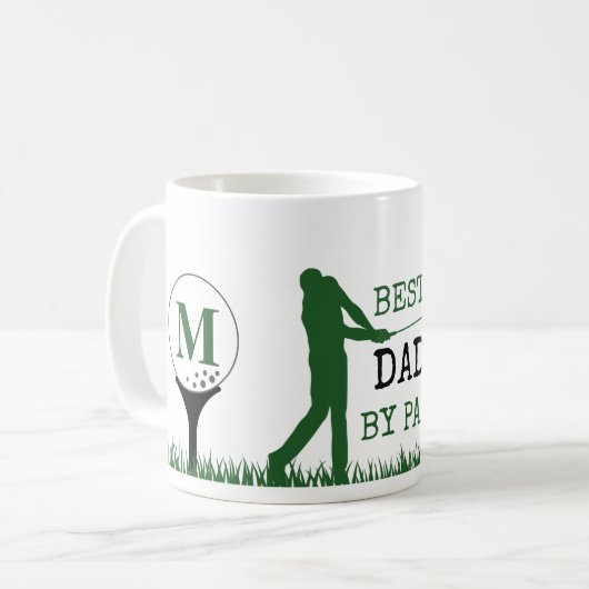Golfer BESTE DAD VAN PAR Monogram Koffiemok (Voorkant links)
