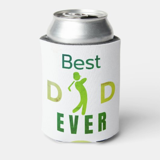 Golfer beste vader ooit foto collage vaders dag blikjeskoeler (Blikje Achterkant)