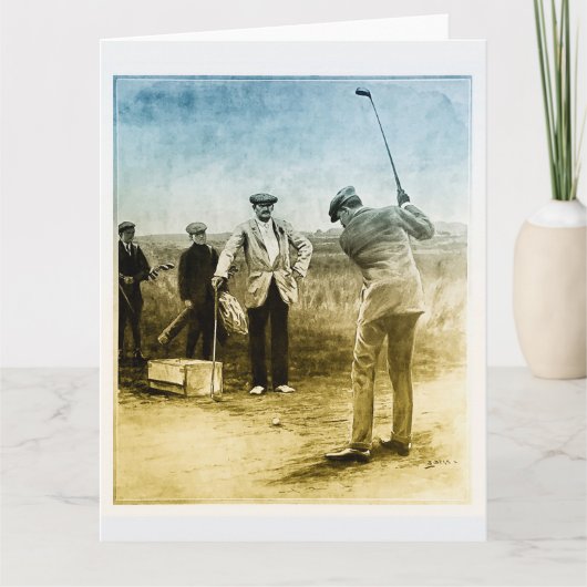 Golfer Big Card uit 1910 Bedankkaart (Voorkant)