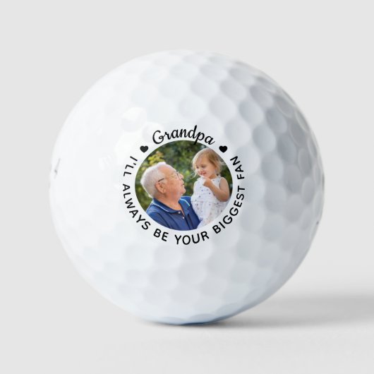 Golfer Biggest Fan - GRANDPA - Persoonlijke foto Golfballen (Voorkant)