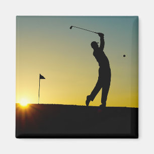 Golfer bij Sunset Magneet