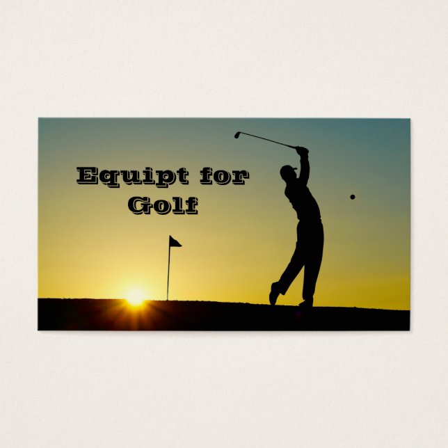 Golfer bij Sunset Visitekaartje (Voorkant)