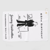 Golfer Birthday - Funny Golf Cartoon Golfhanddoek (Horizontaal)