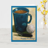 Golfer Birthday: Schilderij van golfbal, Mok, enz. Kaart (Gele Bloem)