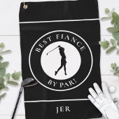 Golfer Black Best Fiance by Par Monogramed Sports Golfhanddoek