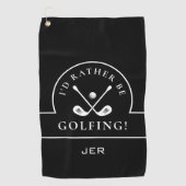 Golfer Black Ik zou eerder Golfing Monogrammed Pro Golfhanddoek (Voorkant)