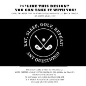 Golfer Black Modern Sports Pro Equipment Monogram Golfhanddoek