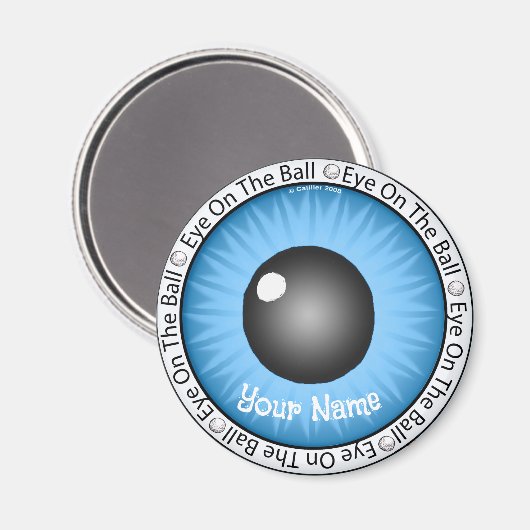 Golfer blauw oog op bal magneet (Voorkant / Achterkant)
