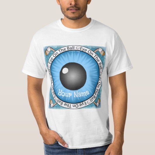 Golfer Blauwe Oog Op Bal T-shirt (Voorkant)