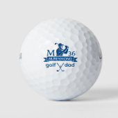 Golfer Blue Initiaal met naam en leeftijd Golfballen (Voorkant)