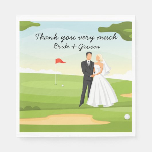 Golfer Bride en Groom Wedding bij Golfcursus Servet (Voorkant)