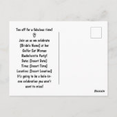 Golfer Bride Wedding Bachelorette for Cat lovers Briefkaart (Achterkant)