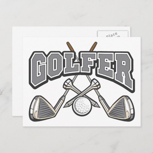 Golfer Briefkaart (Voorkant / Achterkant)