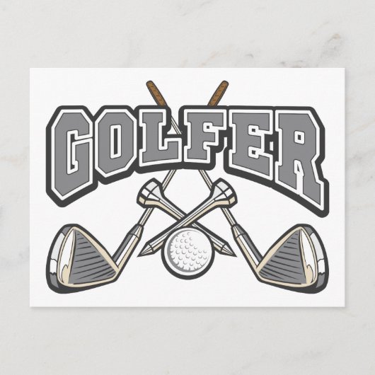 Golfer Briefkaart (Voorkant)