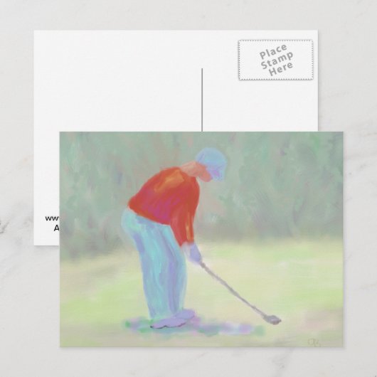 Golfer, Briefkaart (Voorkant / Achterkant)