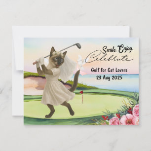 Golfer Bruid Trouw Bachelorette voor Kat liefhebbe Briefkaart