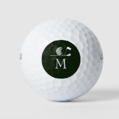 Golfer Cadeau Golfen Minimalist Monogram Op Maat Golfballen (Voorkant)