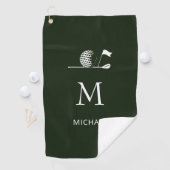 Golfer Cadeau Minimalistisch Modern Monogram Op Ma Golfhanddoek (Insitu)