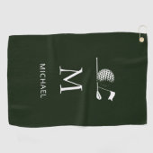 Golfer Cadeau Minimalistisch Modern Monogram Op Ma Golfhanddoek (Horizontaal)