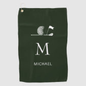 Golfer Cadeau Minimalistisch Modern Monogram Op Ma Golfhanddoek (Voorkant)