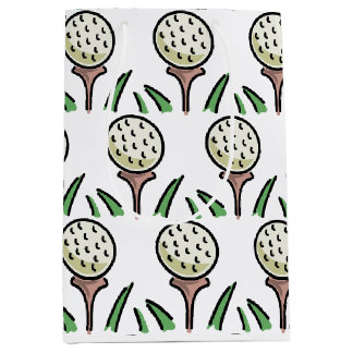 Golfer Cadeau Overmaatse Golfballen Gouden Golftee Medium Cadeauzakje