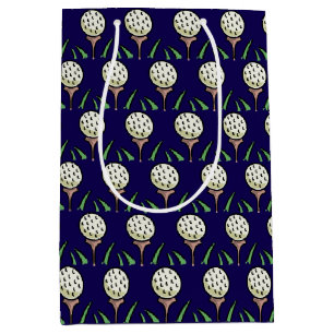 Golfer Cadeau Overmaatse Golfballen Gouden Golftee Medium Cadeauzakje