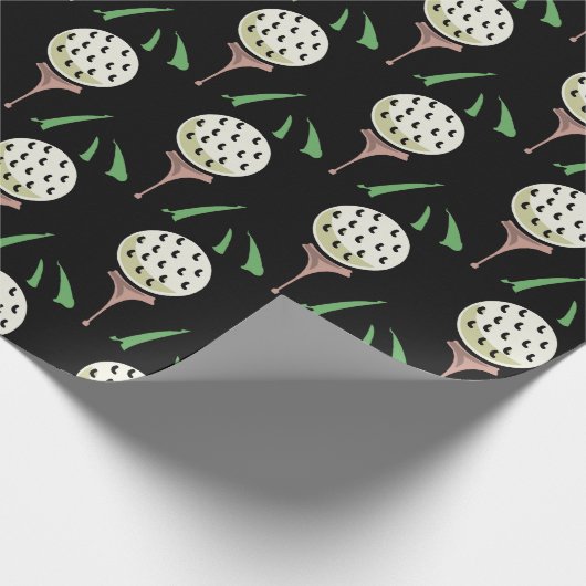 Golfer Cadeau Overmaatse Golfballen Gouden Tee Bla Cadeaupapier (Hoek)