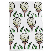 Golfer Cadeau Overmaatse Golfballen Gouden Teepege Medium Cadeauzakje (Achterkant)