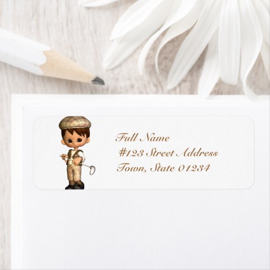 Golfer Caricature Mailing Labels (Insitu)