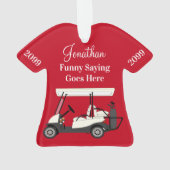 Golfer Cart Personalized Shirt Acrylic Ornament (achterkant)