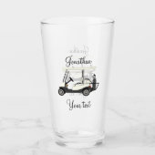 Golfer Cart Pint Drink Glas (Voorkant)