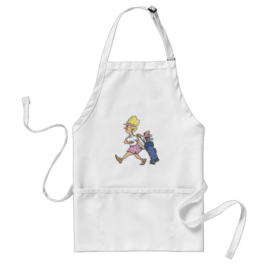golfer cartoon standaard schort (Voorkant)