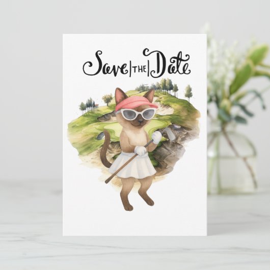 Golfer Cat Bride Bachelorette Party Vrouw Golfer Kaart (Staand voorkant)