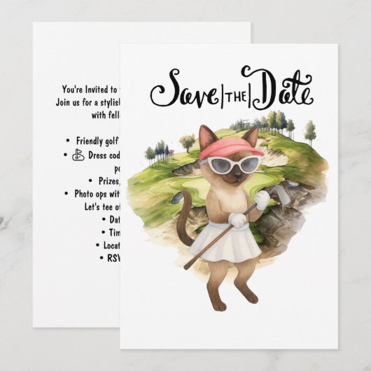 Golfer Cat Bride Bachelorette Party Vrouw Golfer Kaart (Voorkant / Achterkant)