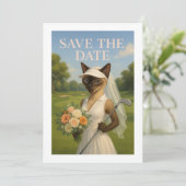 Golfer Cat Bride toernooi Save the Date Wedding Kaart (Staand voorkant)