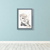 Golfer Cat, Louis Wain Canvas Afdruk (Insitu (Houten vloer))