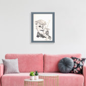Golfer Cat, Louis Wain Canvas Afdruk (Insitu (Woonkamer))