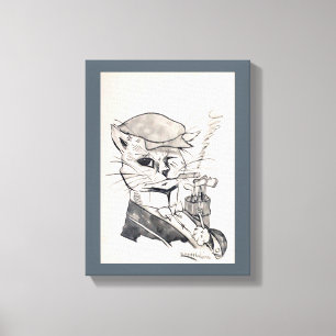 Golfer Cat, Louis Wain Canvas Afdruk