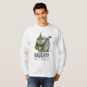 Golfer Cat ondeugend en ik weet het kerst golfen T-shirt (Voorkant volledig)