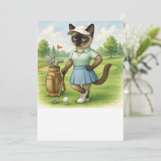 Golfer Cat toernooi Kaart (Staand voorkant)