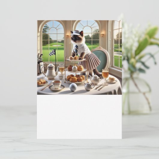 Golfer Cat toernooi Kaart (Staand voorkant)