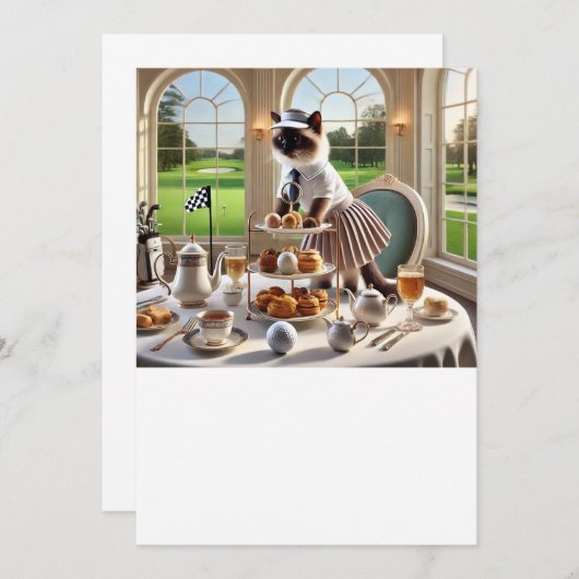 Golfer Cat toernooi Kaart (Voorkant / Achterkant)