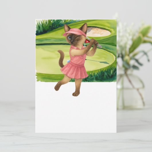 Golfer Cat  tournament Kaart (Staand voorkant)