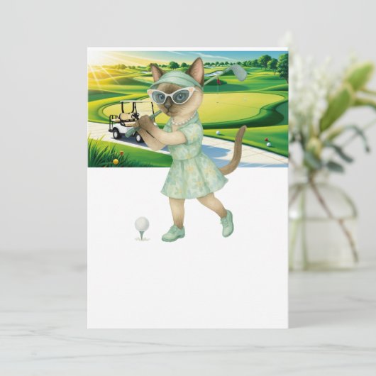 Golfer Cat tournament Kaart (Staand voorkant)